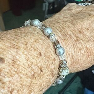Elegant Silver and Gold Beaded Bracelet
